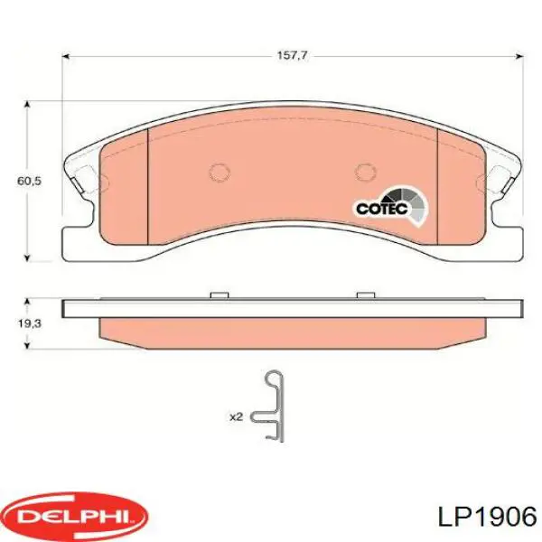 LP1906 Delphi колодки гальмівні передні, дискові