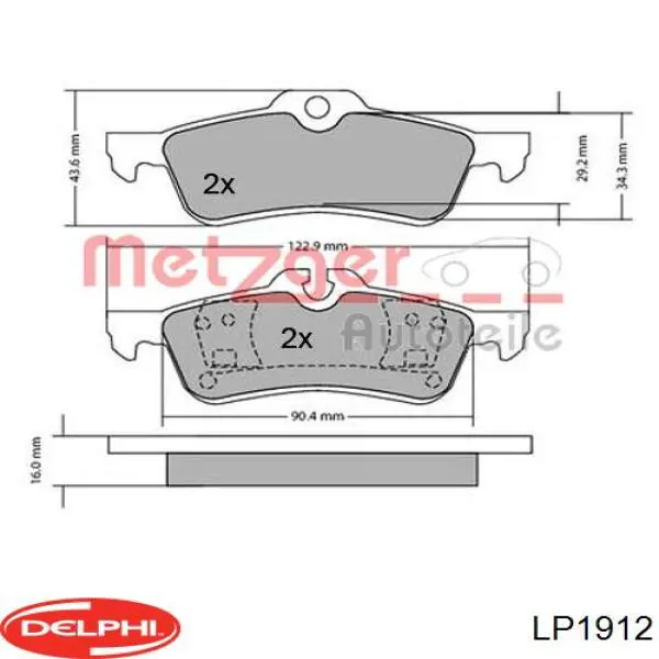 Купити LP1912 Delphi Задні колодки
