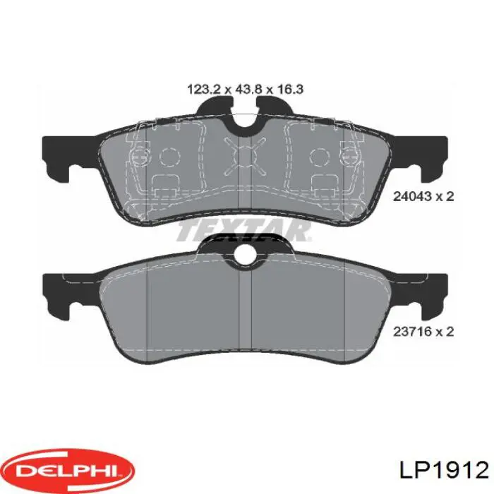 LP1912 Delphi Колодки гальмівні задні, дискові