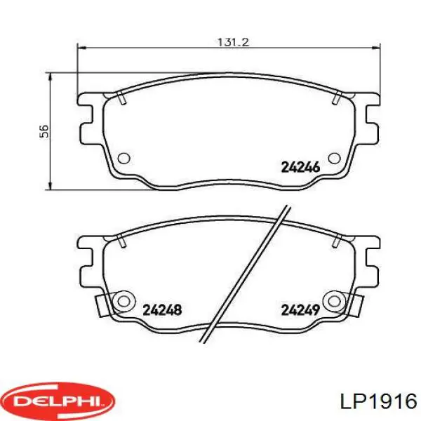 LP1916 Delphi колодки гальмівні передні, дискові