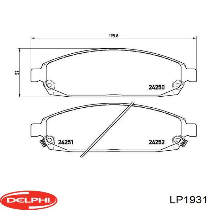 LP1931 Delphi колодки гальмівні передні, дискові
