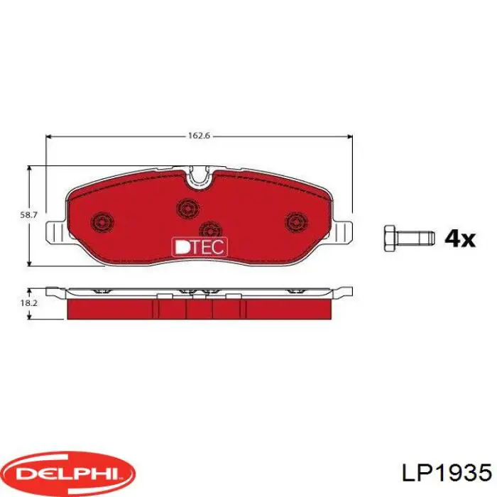 Гальмівні колодки Delphi LP1935 ціна, від 29.48 USD