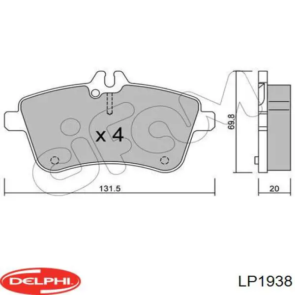Гальмівні колодки Delphi LP1938 ціна, від 34.11 USD