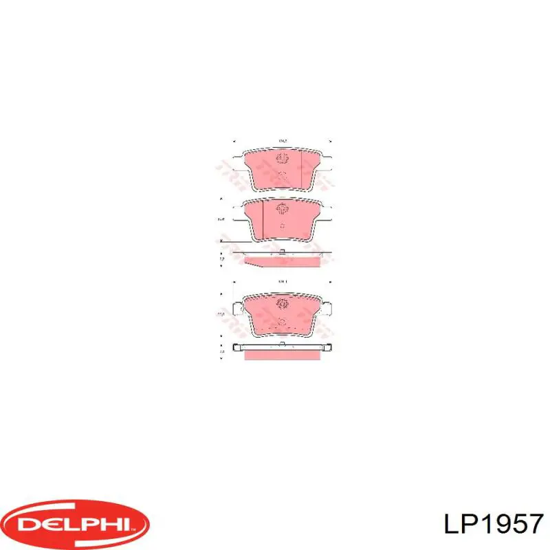 Задні гальмівні колодки Delphi LP1957 ціна, від 20.05 USD