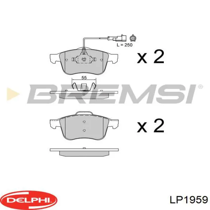 LP1959 Delphi колодки гальмівні передні, дискові
