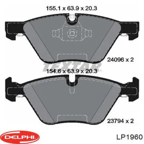 Гальмівні колодки Delphi LP1960 ціна, від 46.37 USD