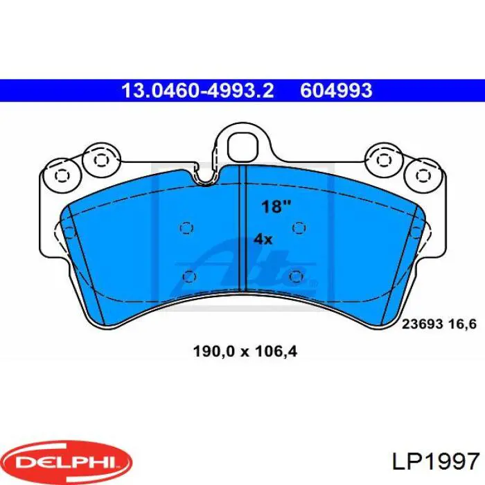 Гальмівні колодки Delphi LP1997 ціна, від 42.99 USD