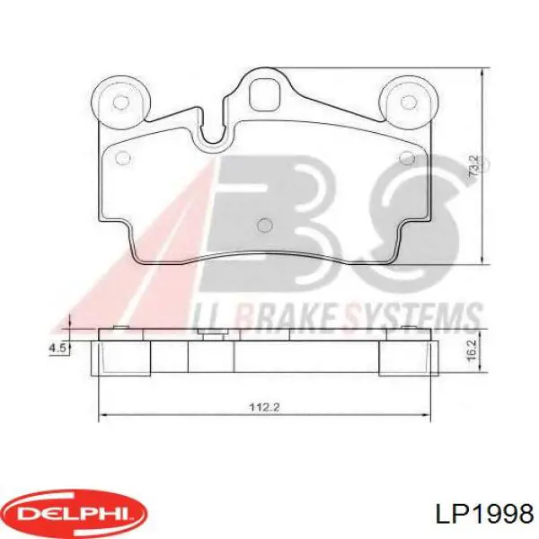 Задні гальмівні колодки Delphi LP1998 ціна, від 26.65 USD