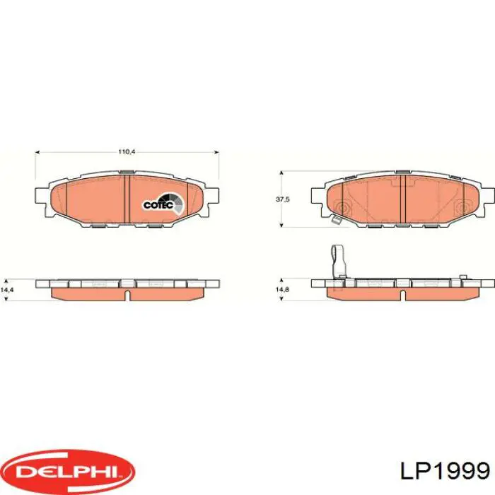 Задні гальмівні колодки Delphi LP1999 ціна, від 22.05 USD