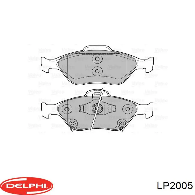 LP2005 Delphi колодки гальмівні передні, дискові
