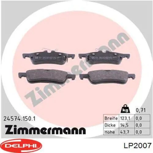Купити LP2007 Delphi Задні колодки