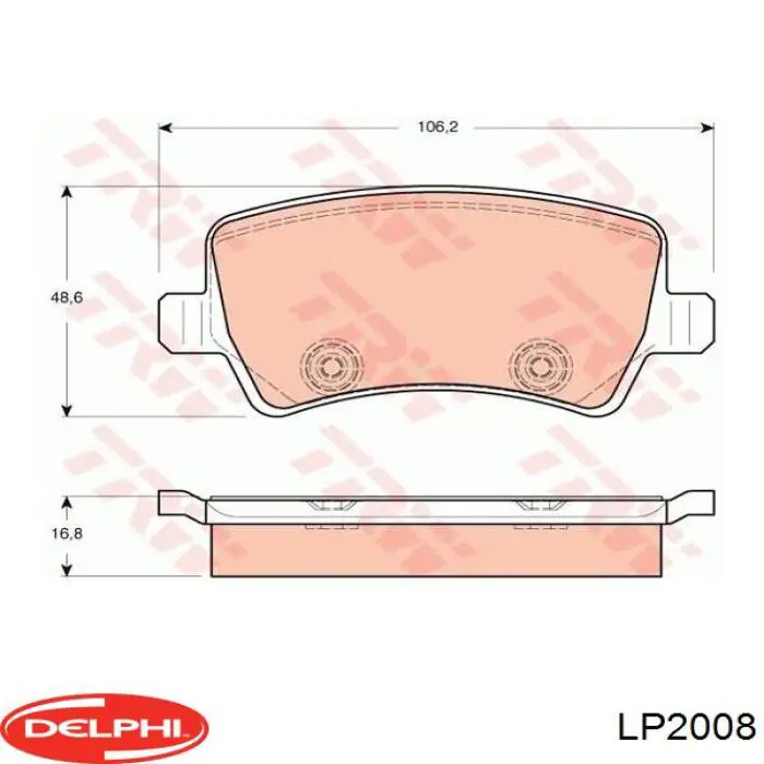 Задні дискові колодки Delphi LP2008