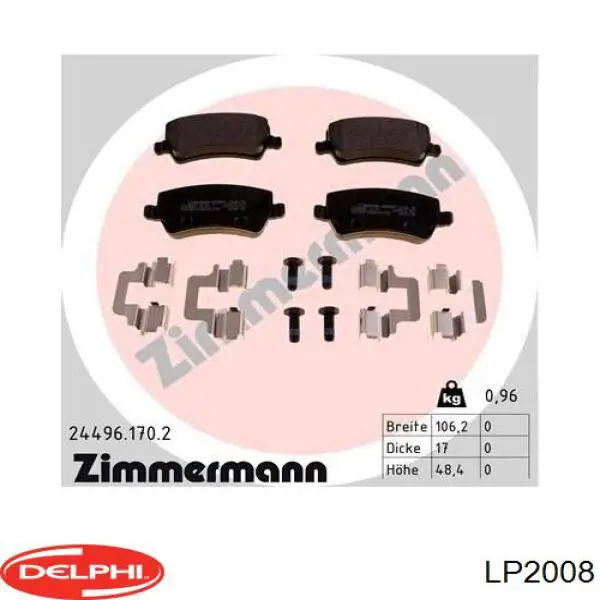 Задні гальмівні колодки Delphi LP2008 ціна, від 20.44 USD