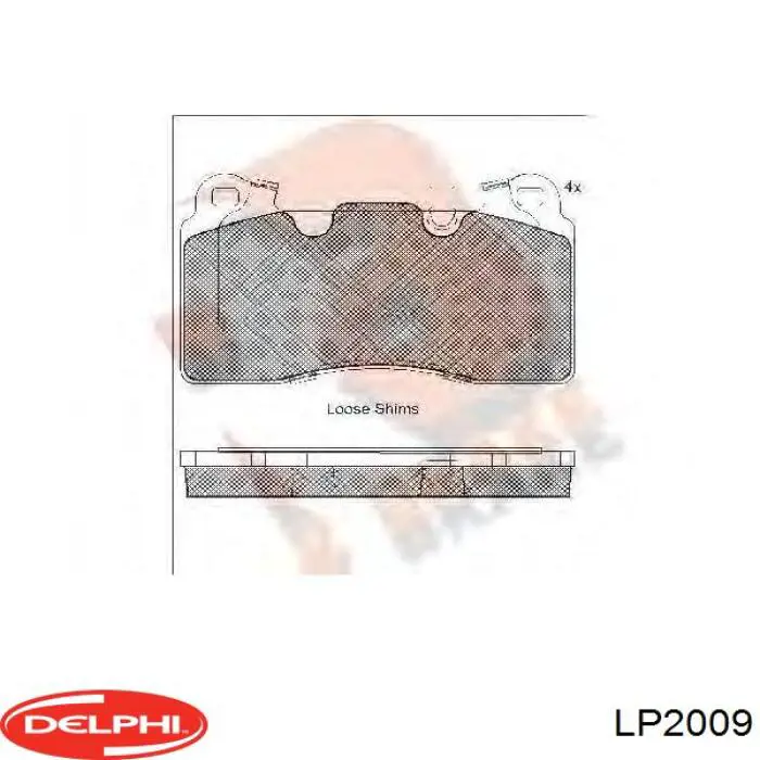 Передні тормозні колодки LP2009 Delphi