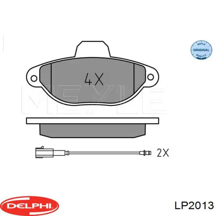 LP2013 Delphi колодки гальмівні передні, дискові