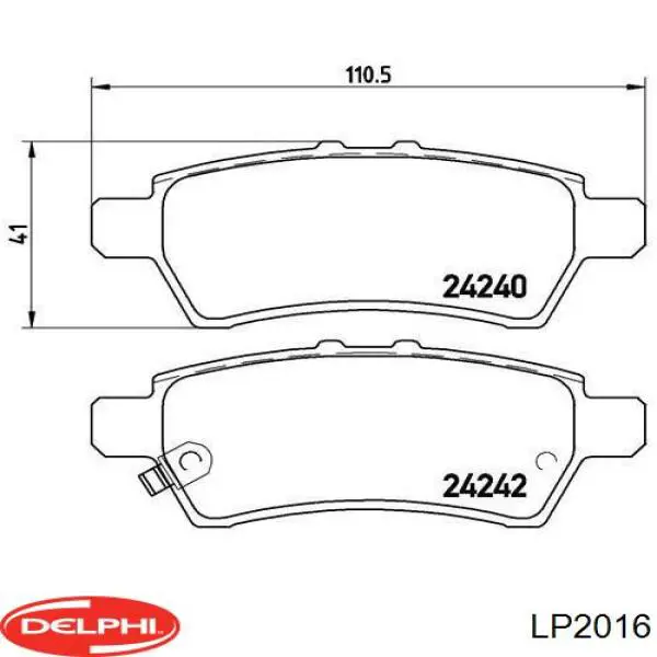 Задні гальмівні колодки Delphi LP2016 ціна, від 18.27 USD