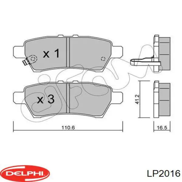 Купити LP2016 Delphi Задні колодки