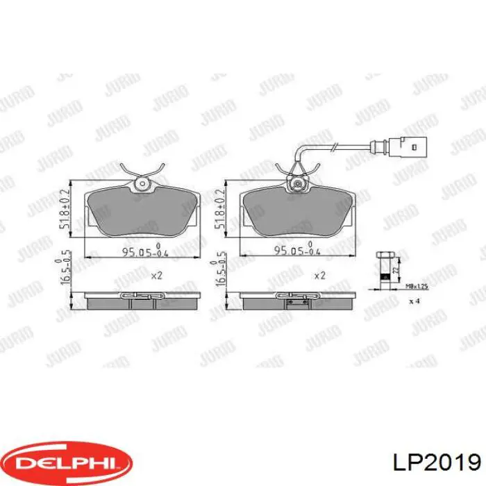 LP2019 Delphi колодки гальмові задні, дискові