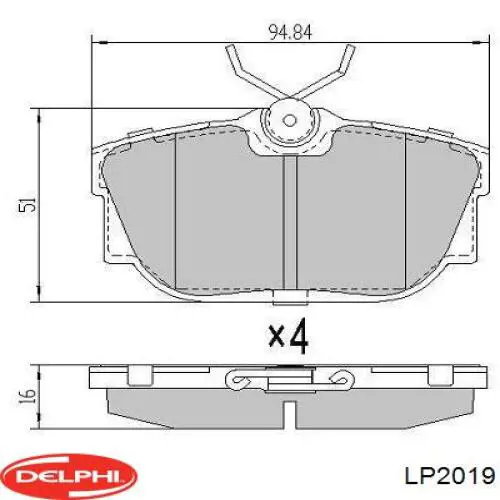 Задні гальмівні колодки Delphi LP2019 ціна, від 15.19 USD