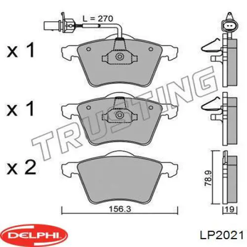 Гальмівні колодки Delphi LP2021 ціна, від 33.25 USD