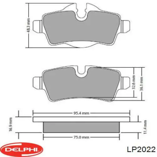 Купити LP2022 Delphi Задні колодки