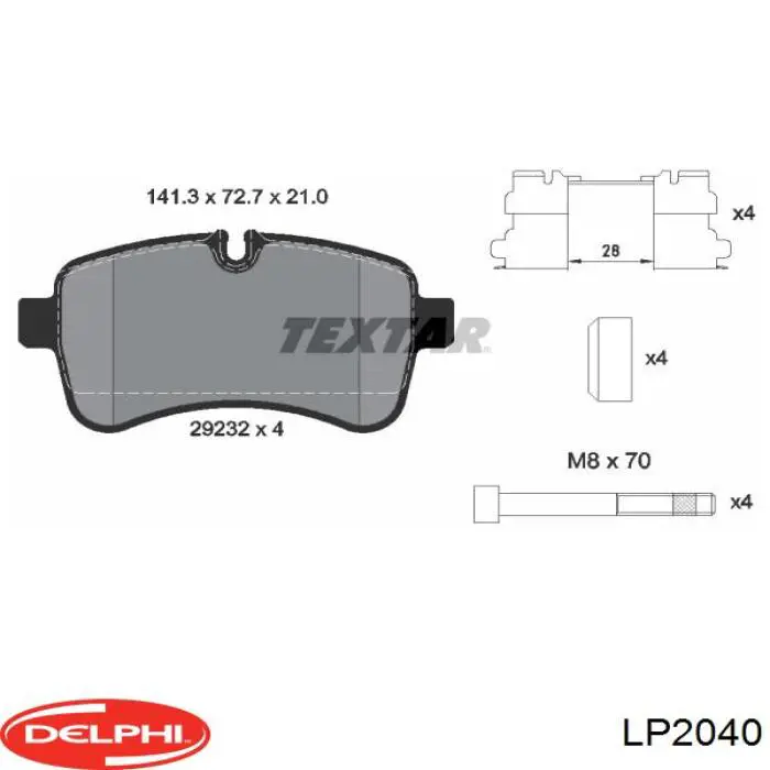 Задні гальмівні колодки LP2040 Delphi
