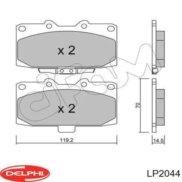 Гальмівні колодки Delphi LP2044 ціна, від 23.42 USD