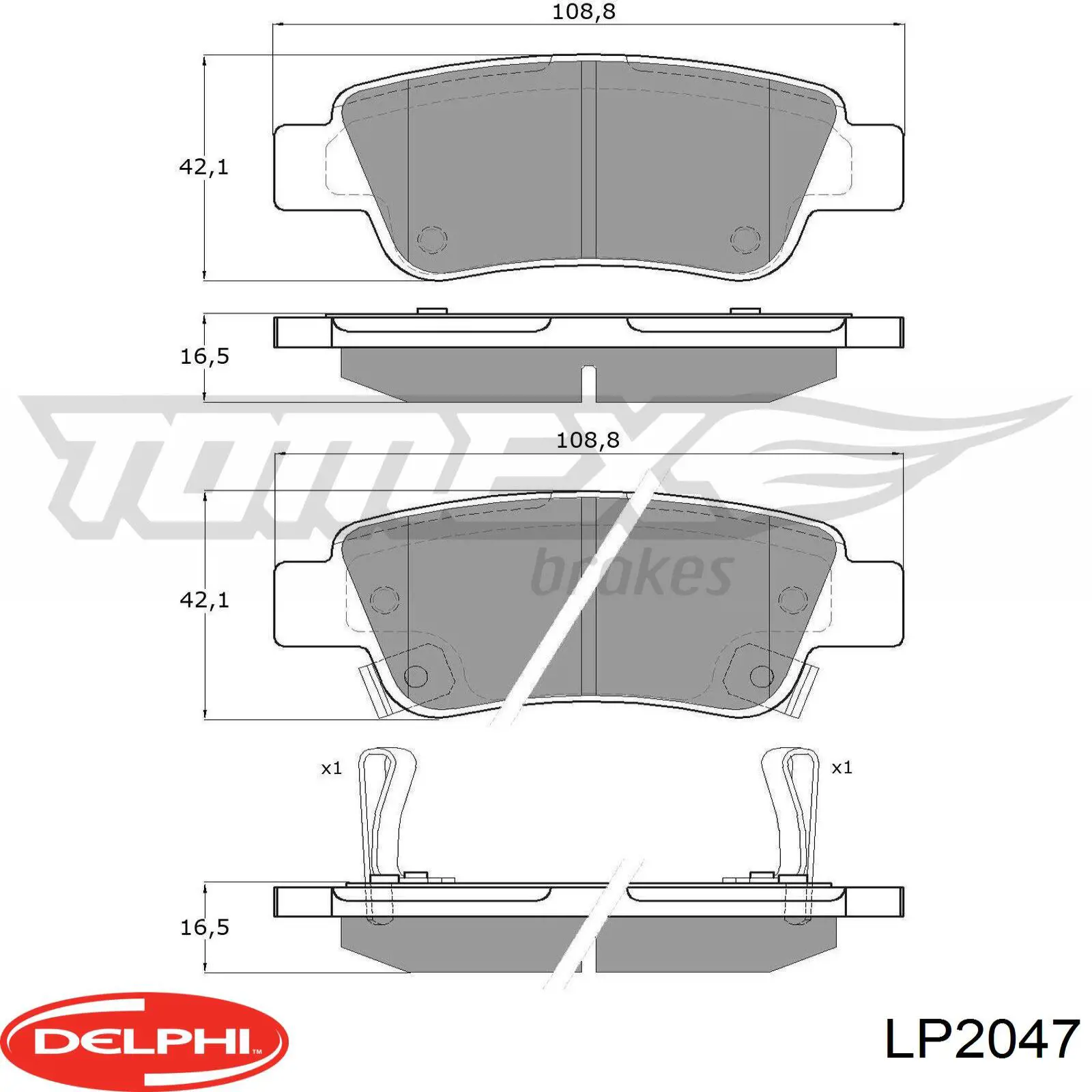Купити LP2047 Delphi Задні колодки