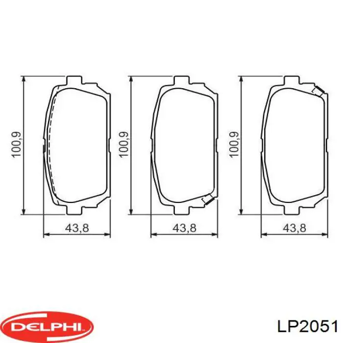 Колодки гальмові задні, дискові LP2051 Delphi