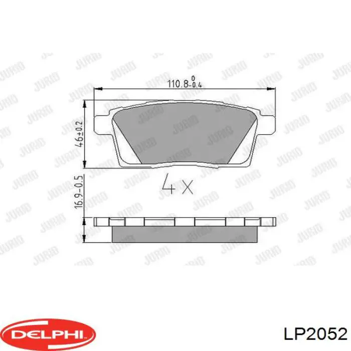 LP2052 Delphi Колодки гальмівні задні, дискові