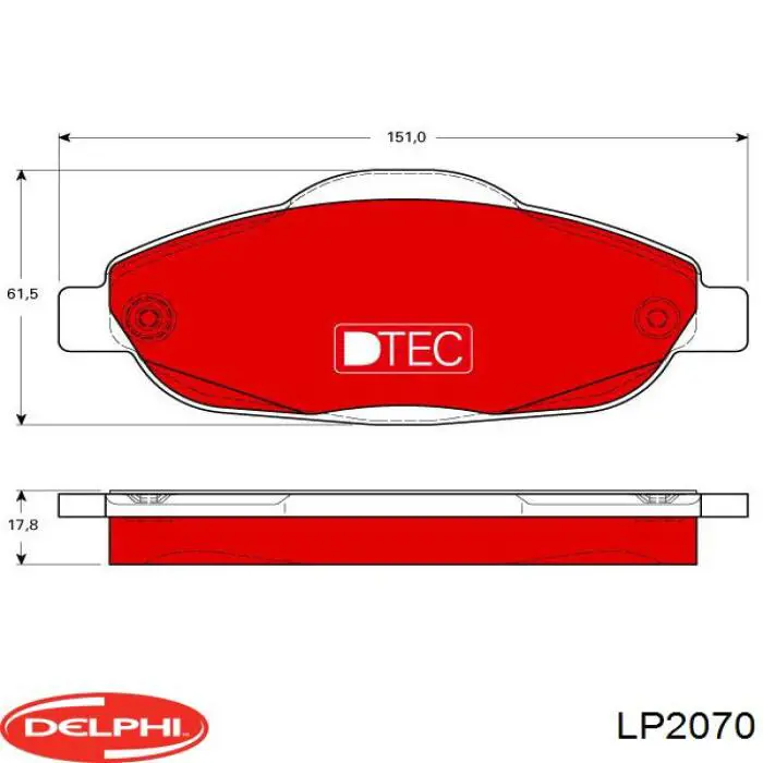 Тормозні колодки Delphi LP2070