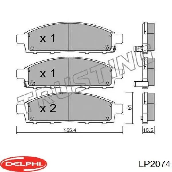 LP2074 Delphi Передні гальмівні колодки