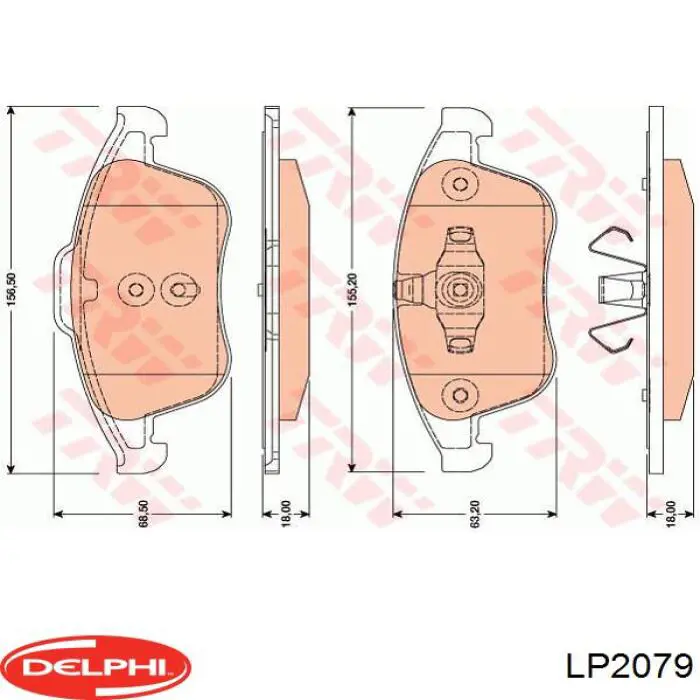 Гальмівні колодки Delphi LP2079 ціна, від 25.78 USD