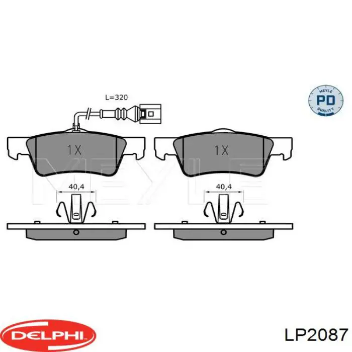 Задні гальмівні колодки LP2087 Delphi