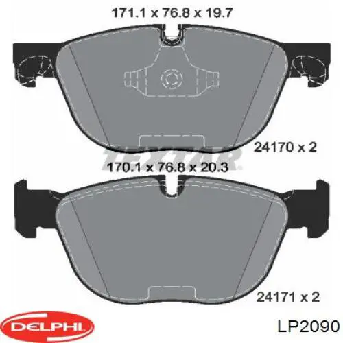 Гальмівні колодки Delphi LP2090 ціна, від 53.84 USD