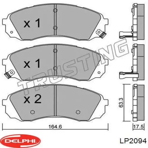 Колодки гальмівні передні, дискові LP2094 Delphi