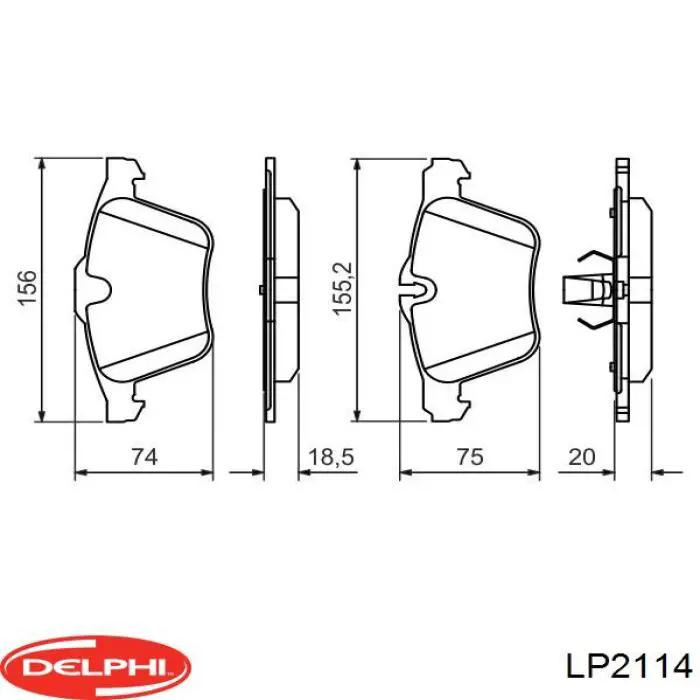 Гальмівні колодки Delphi LP2114 ціна, від 43.32 USD