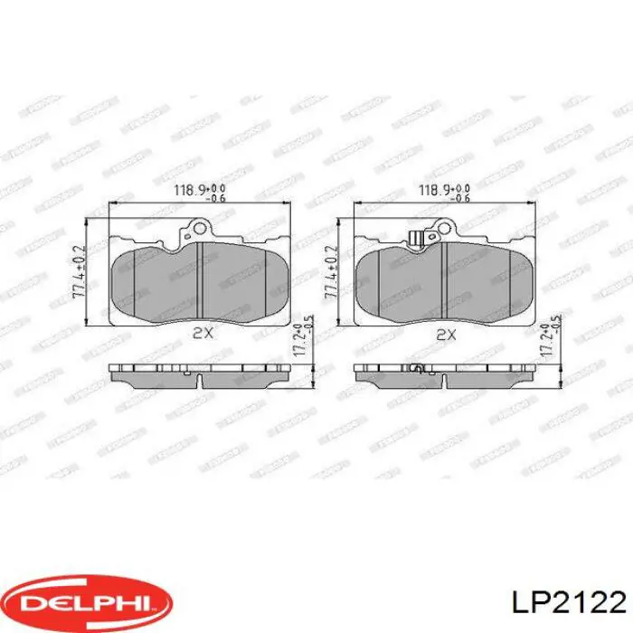 Передні тормозні колодки LP2122 Delphi