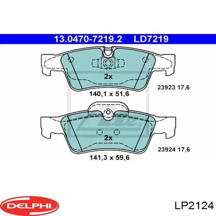 Купити LP2124 Delphi Задні колодки