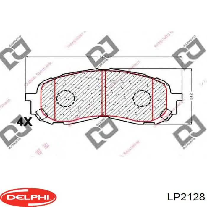 Купити LP2128 Delphi Колодки гальмівні передні, дискові