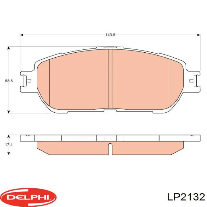LP2132 Delphi колодки гальмівні передні, дискові