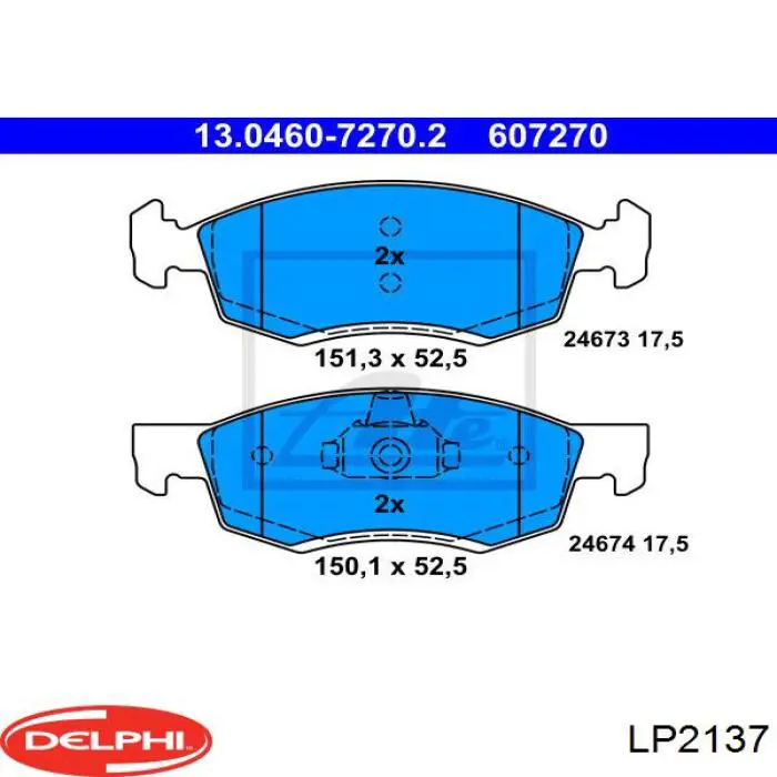 LP2137 Delphi колодки гальмівні передні, дискові