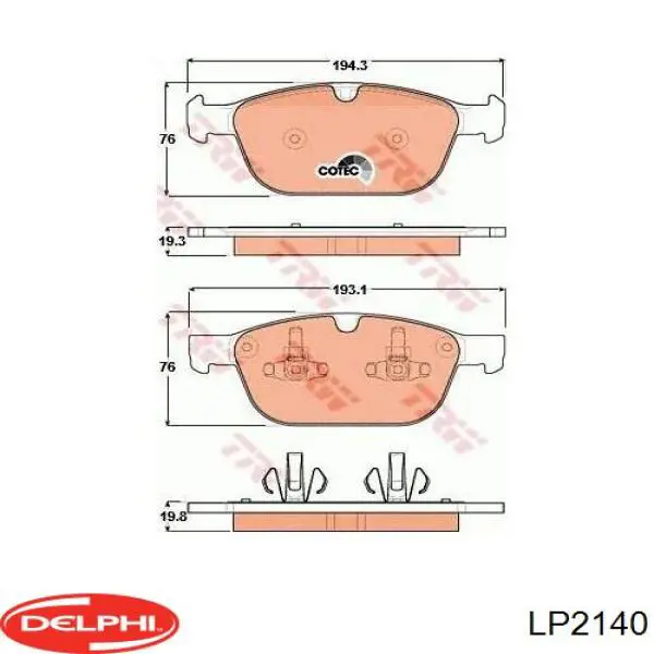 Купити LP2140 Delphi Колодки гальмівні передні, дискові