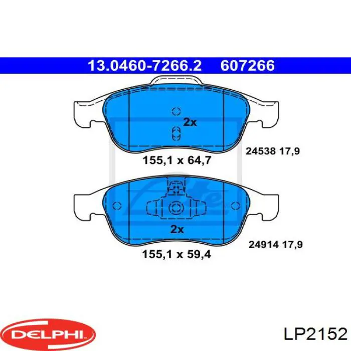 Купити LP2152 Delphi Колодки гальмівні передні, дискові