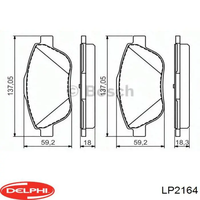 Передні тормозні колодки LP2164 Delphi