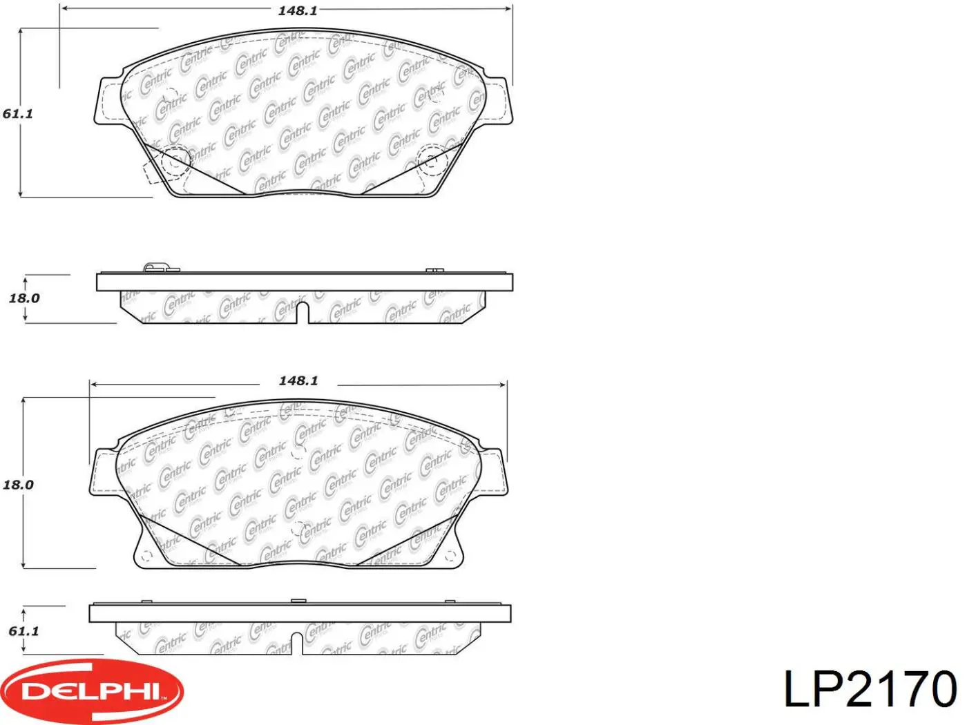 Передні тормозні колодки LP2170 Delphi
