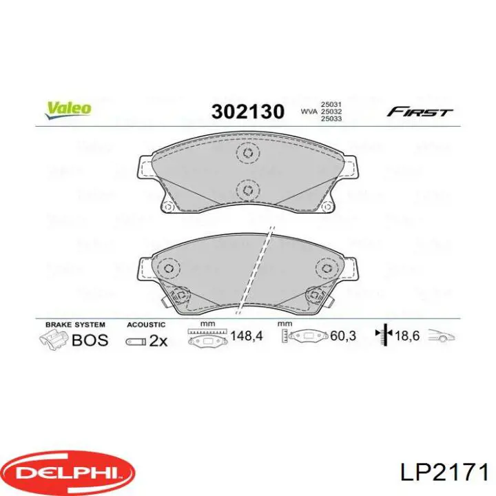 Купити LP2171 Delphi Колодки гальмівні передні, дискові