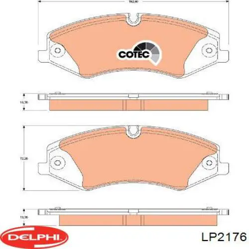 Купити LP2176 Delphi Колодки гальмівні передні, дискові