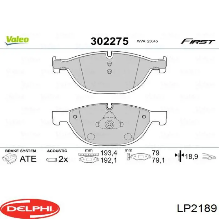 Гальмівні колодки Delphi LP2189 ціна, від 66.32 USD