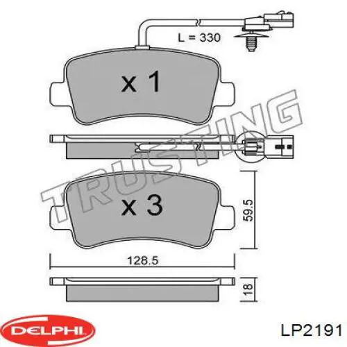 LP2191 Delphi Колодки гальмівні задні, дискові